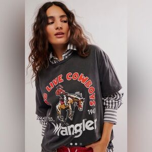 Free People Cowboys Wrangler x Diamond Cross Ranch Tee Medium